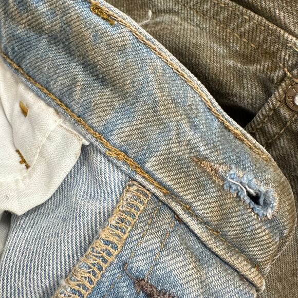 Free People We The Free Good Luck Coated Brown Barrel Leg Jeans Size 28 - Picture 9 of 16